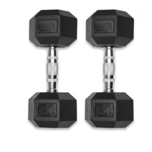 Rubber Hex Dumbbell (10kg x 2)
